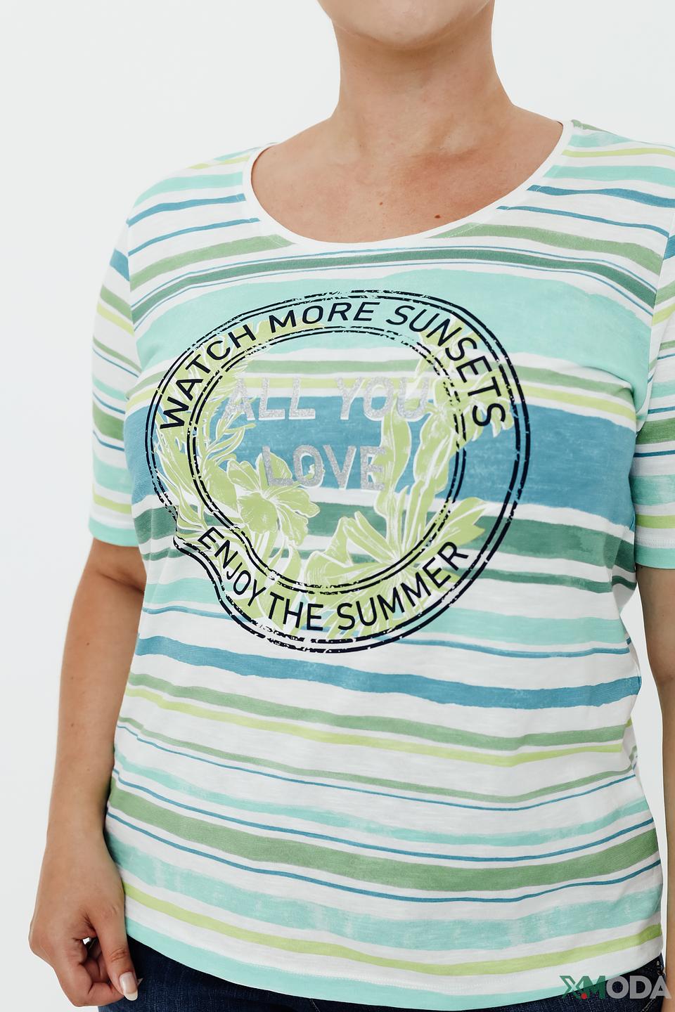 Футболка Via Appia полосатая с принтом