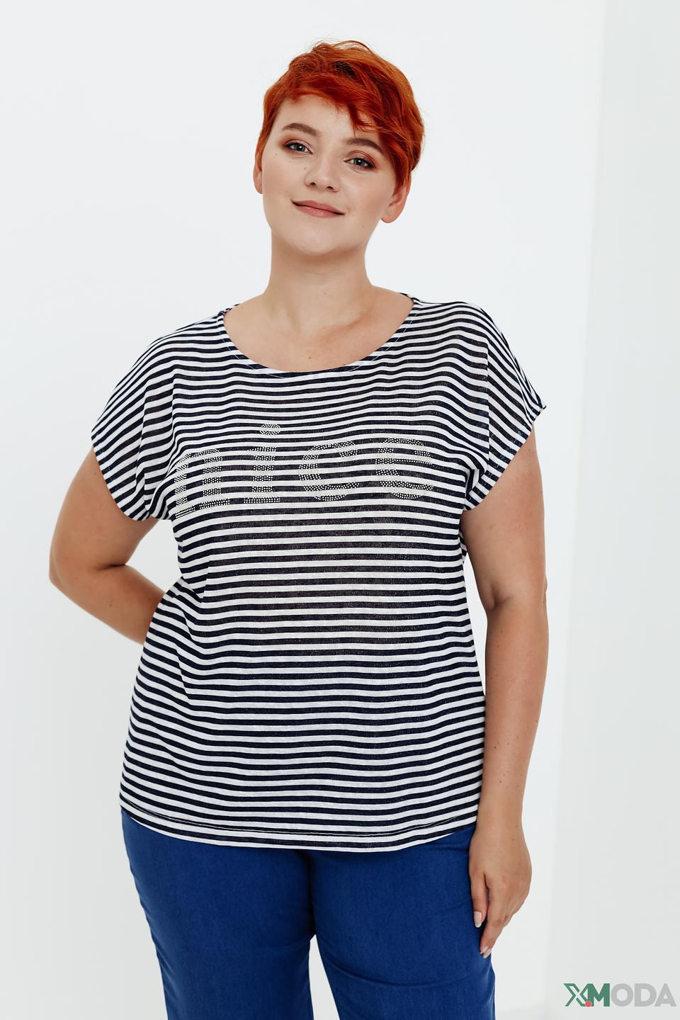 Футболка Via Appia в полоску черная