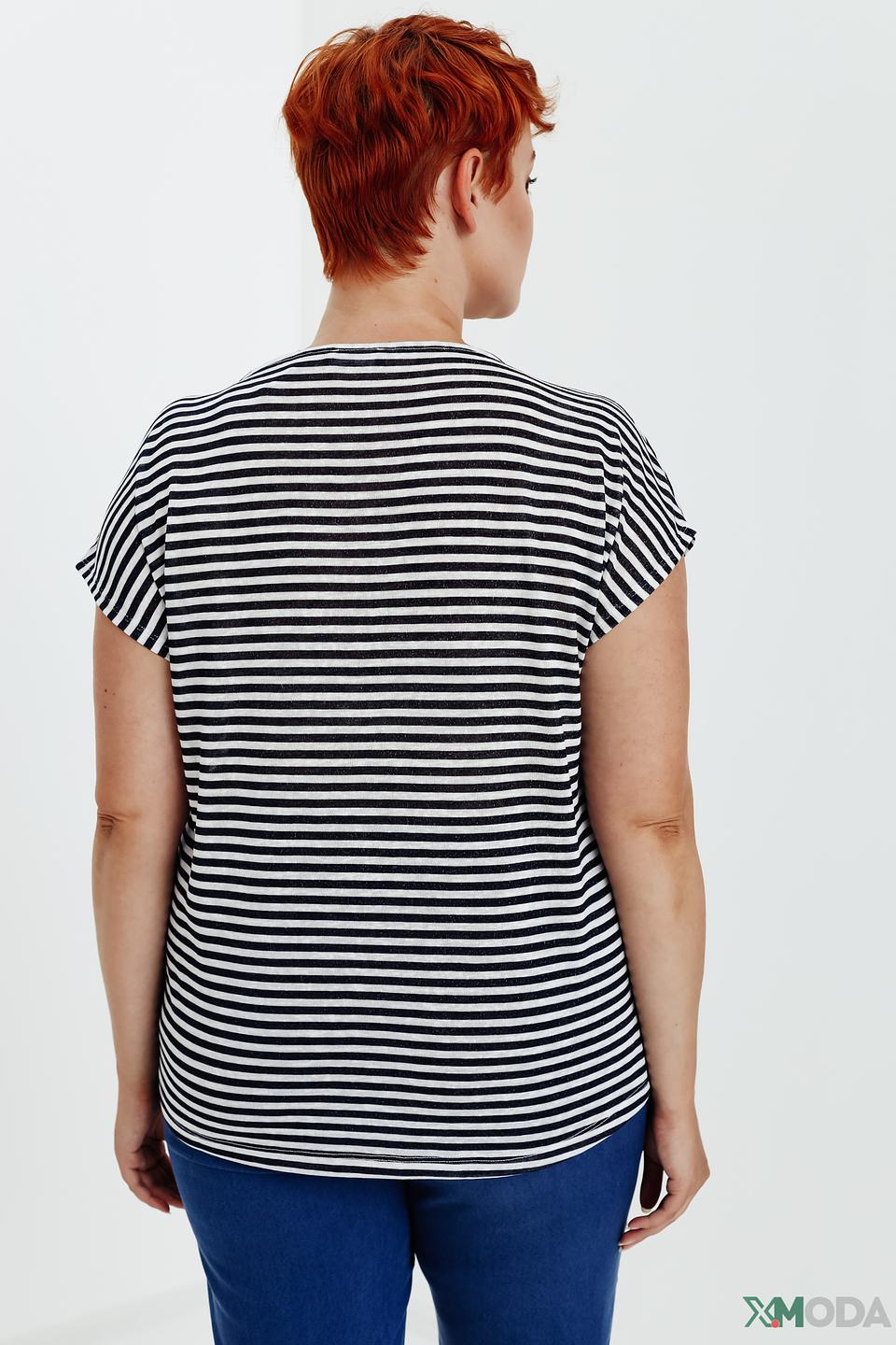 Футболка Via Appia в полоску черная