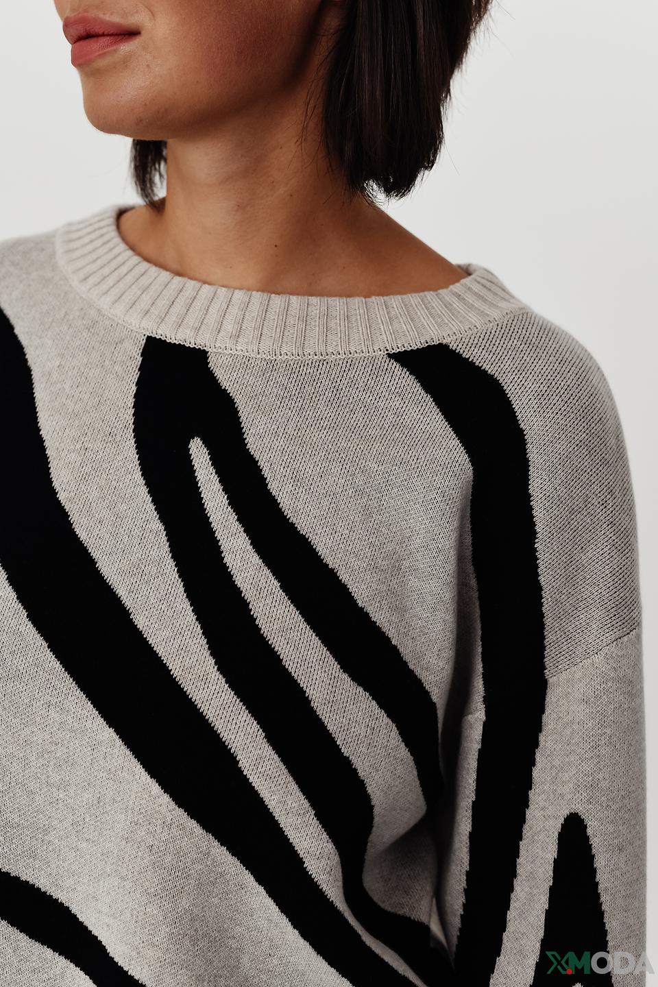 Пуловер Oui с узором "зебра"