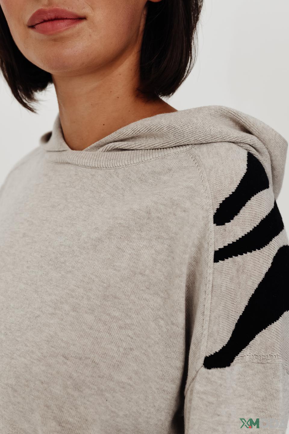 Толстовка Oui с принтом серая