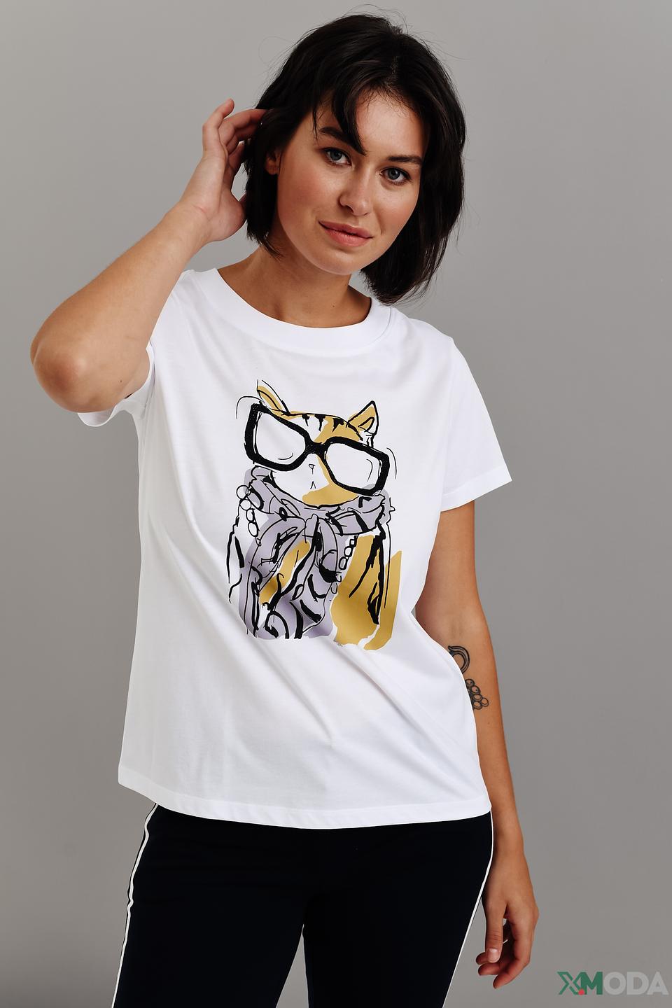 Футболка Margittes с принтом кота