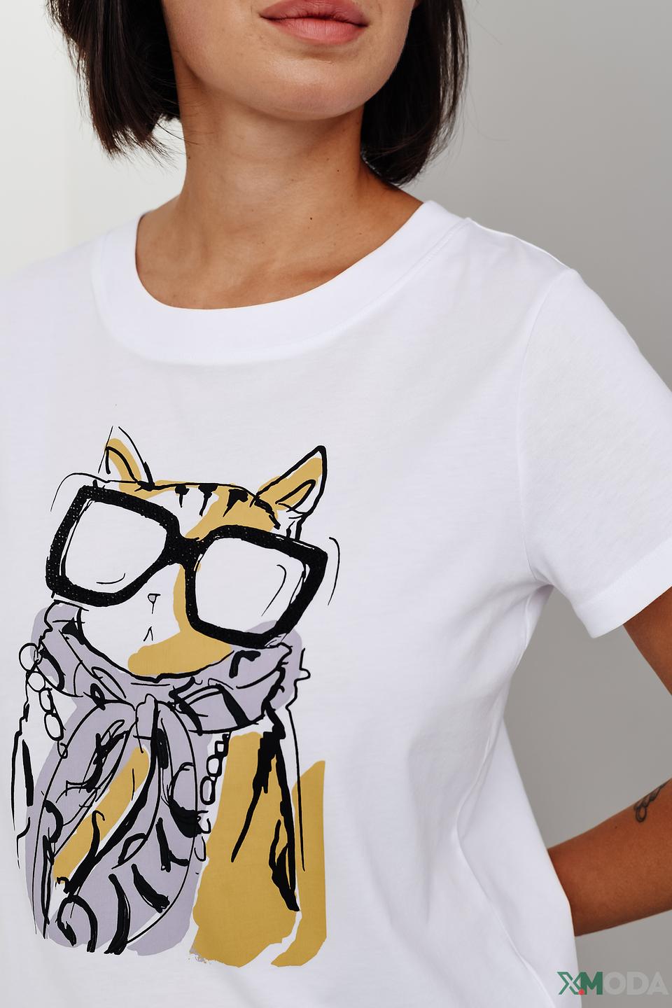 Футболка Margittes с принтом кота
