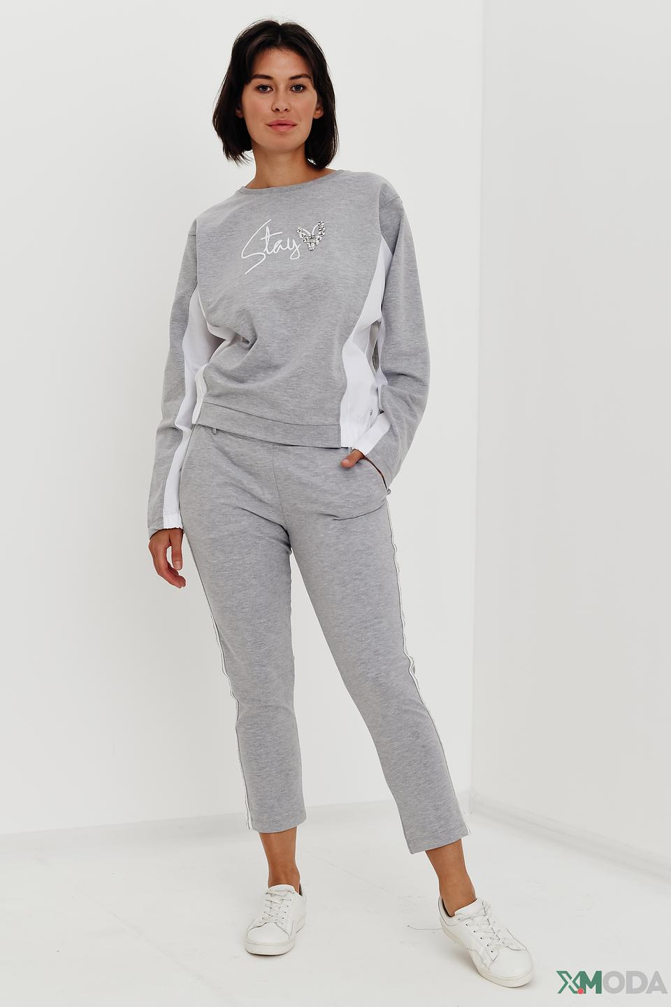 Пуловер Lisa Campione серый с принтом