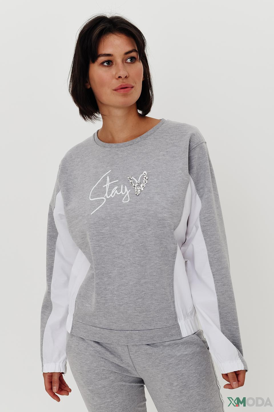 Пуловер Lisa Campione серый с принтом