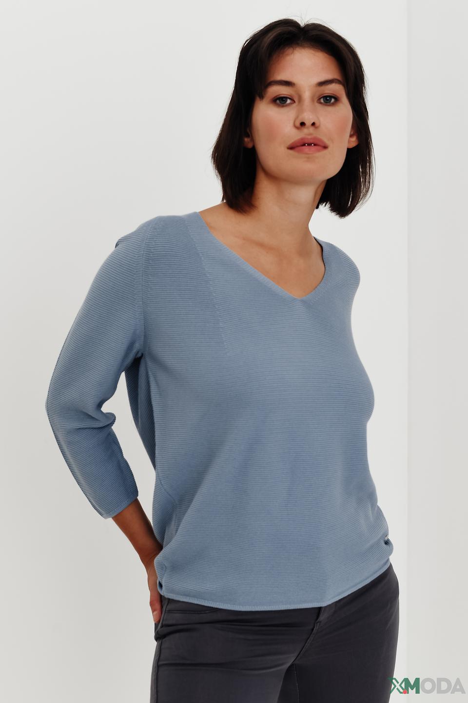 Пуловер Monari голубой с V-образным вырезом