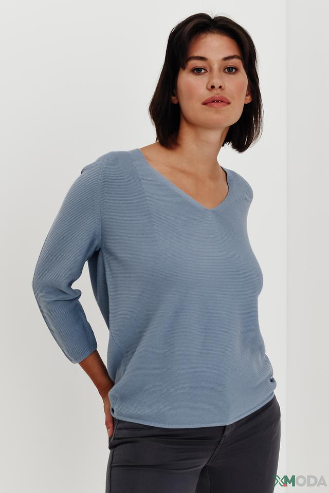 Пуловер Monari голубой с V-образным вырезом