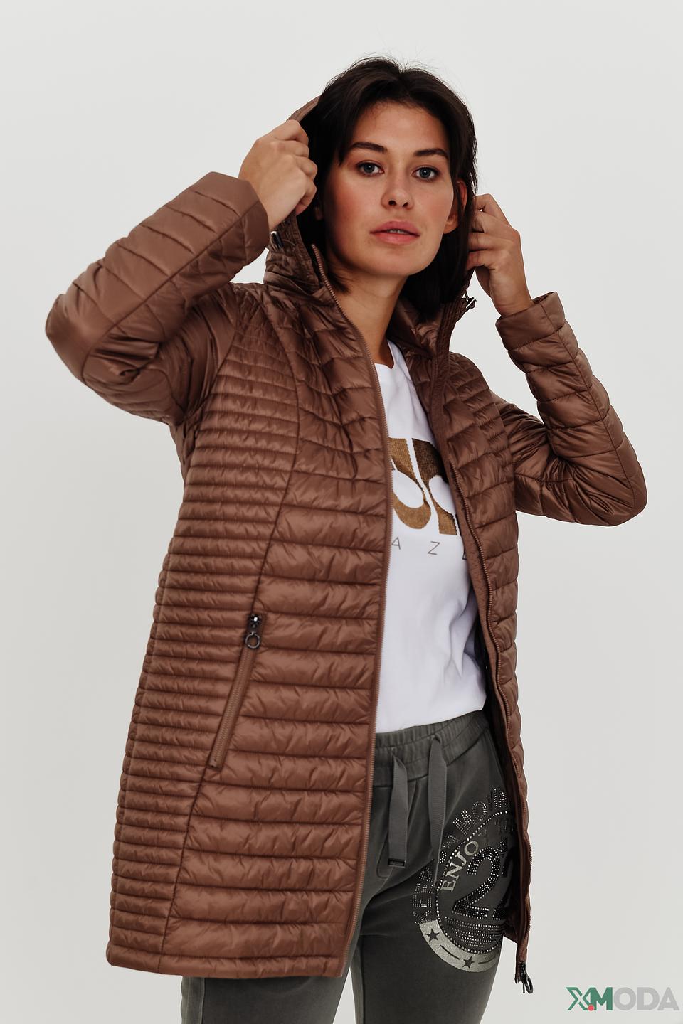 Пальто Bugatti стеганое коричневое