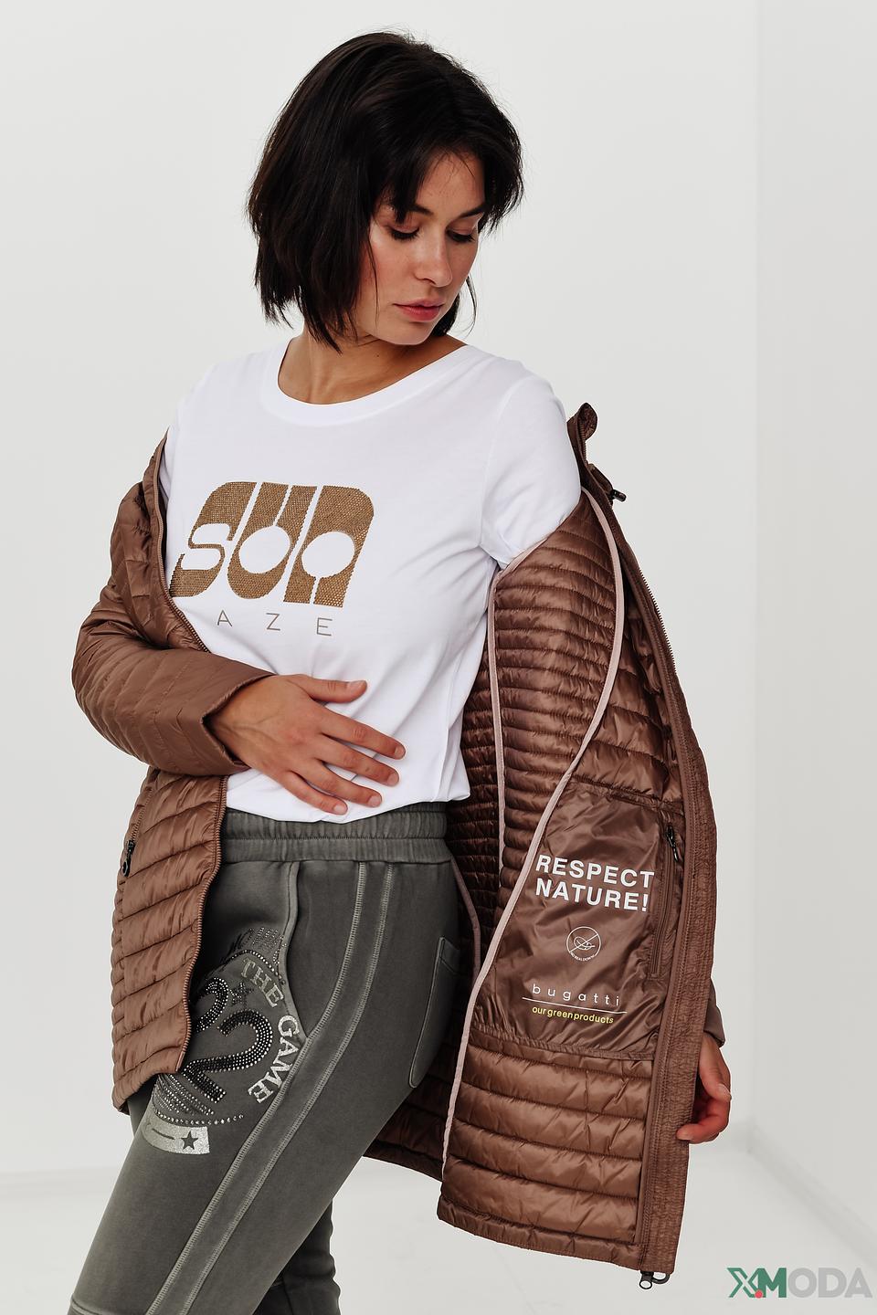 Пальто Bugatti стеганое коричневое