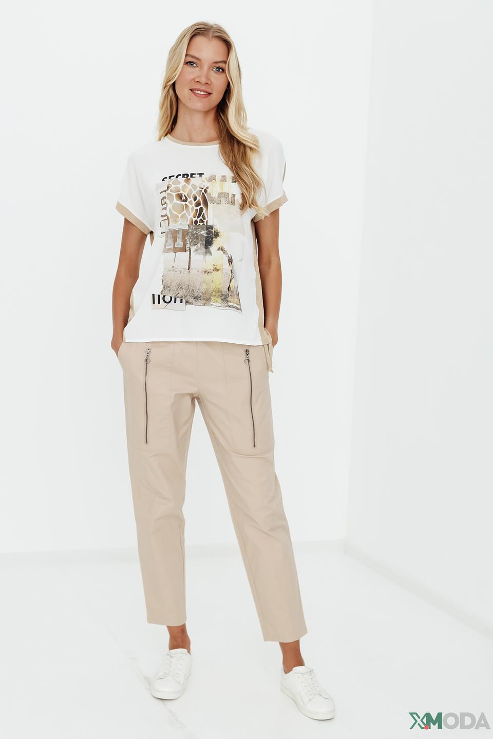 Брюки Olsen бежевые с молниями