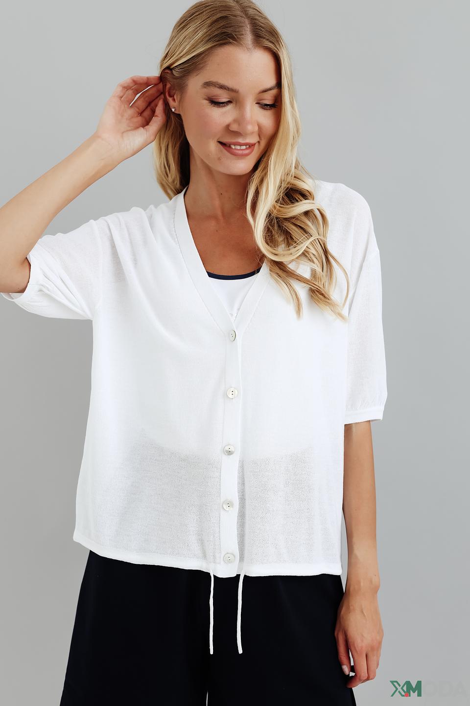 Жакет Oui женский белый с 3/4 рукавом