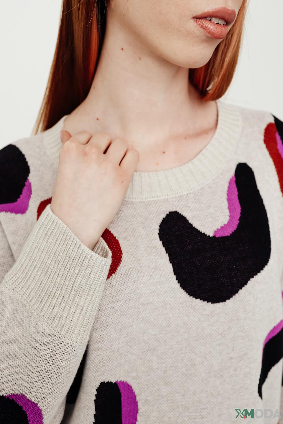 Пуловер Oui с абстрактным принтом