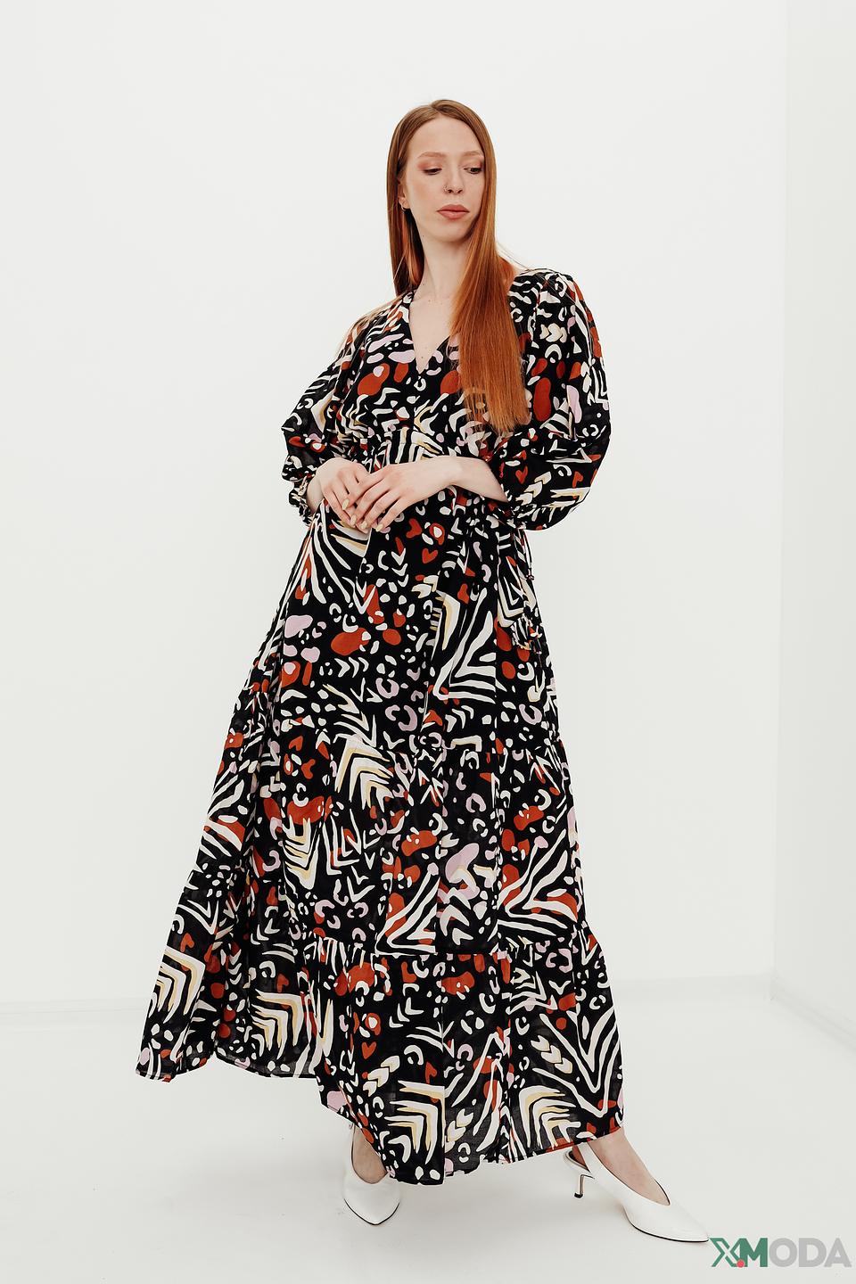 Платье Oui с принтом в стиле ретро