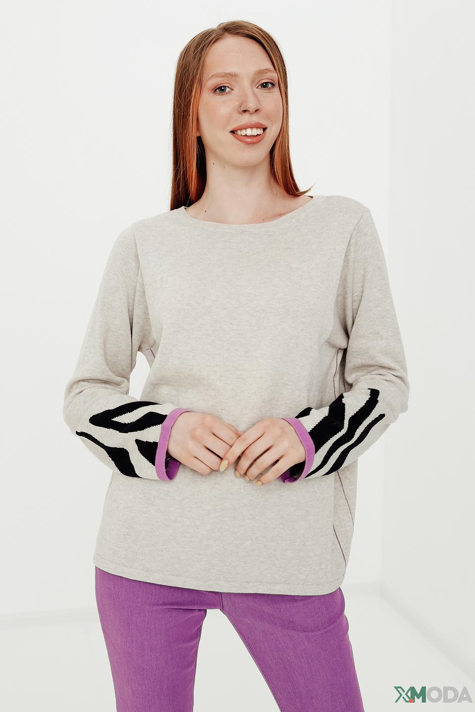 Пуловер Oui с зебра принтом