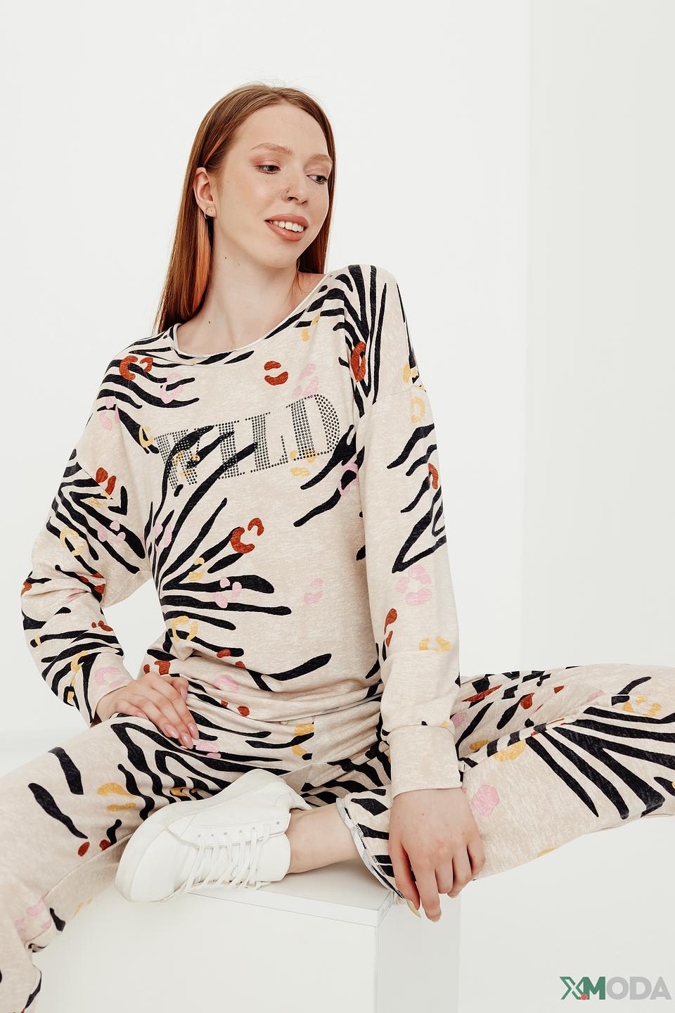 Пуловер Oui с принтом Wild