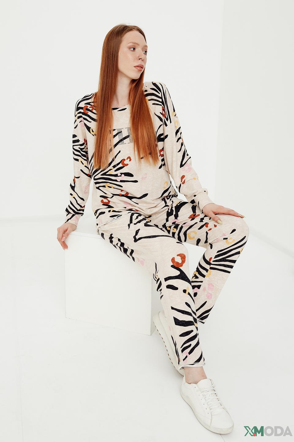 Пуловер Oui с принтом Wild