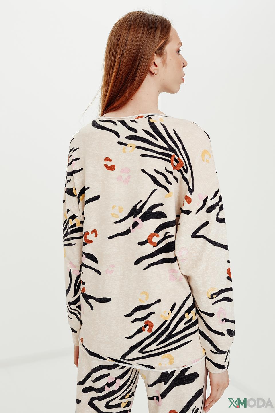 Пуловер Oui с принтом Wild