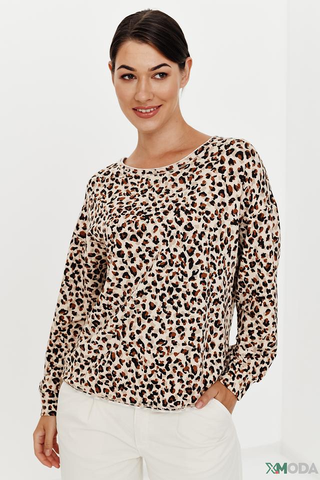 Лонгслив Oui с леопардовым принтом