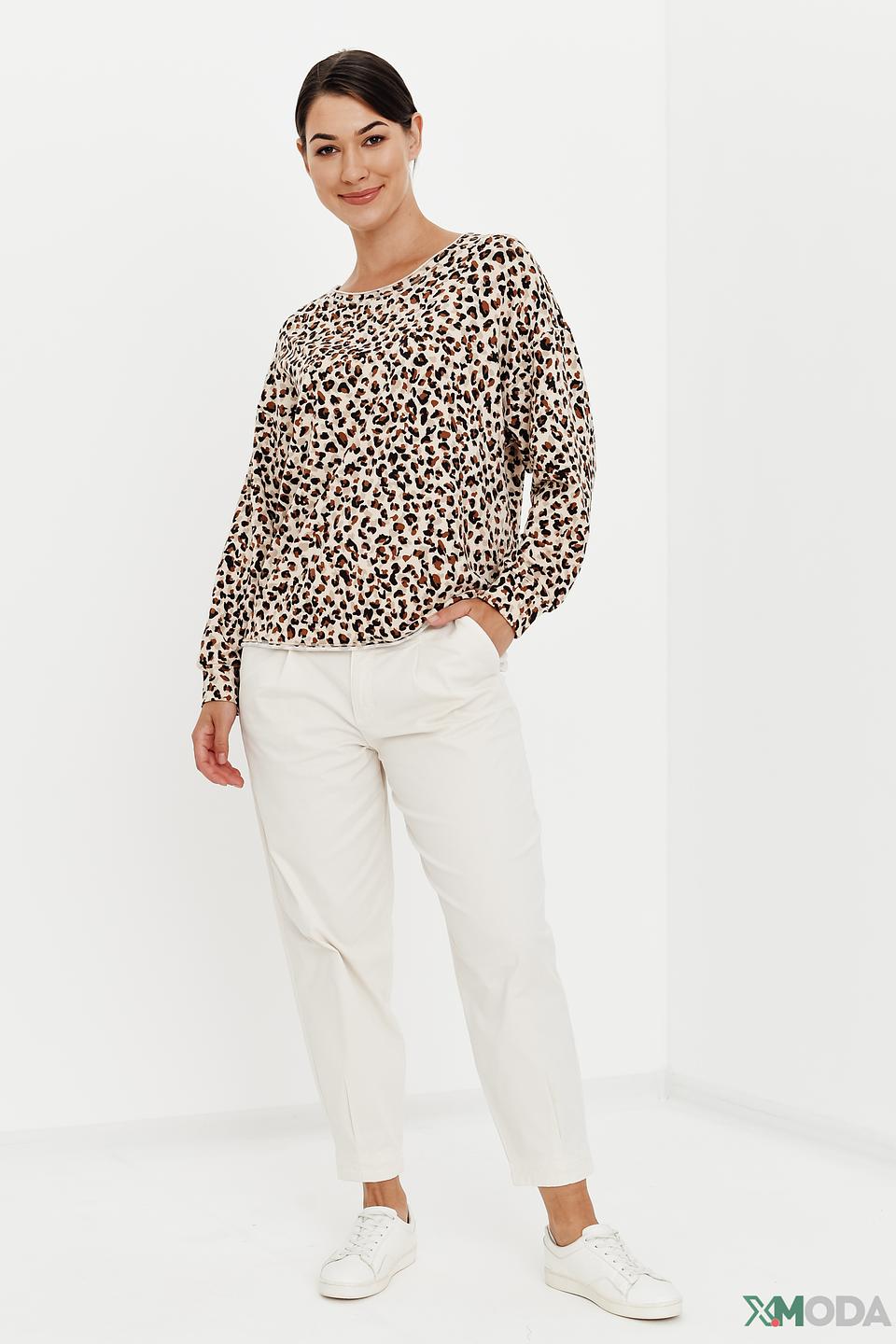 Лонгслив Oui с леопардовым принтом