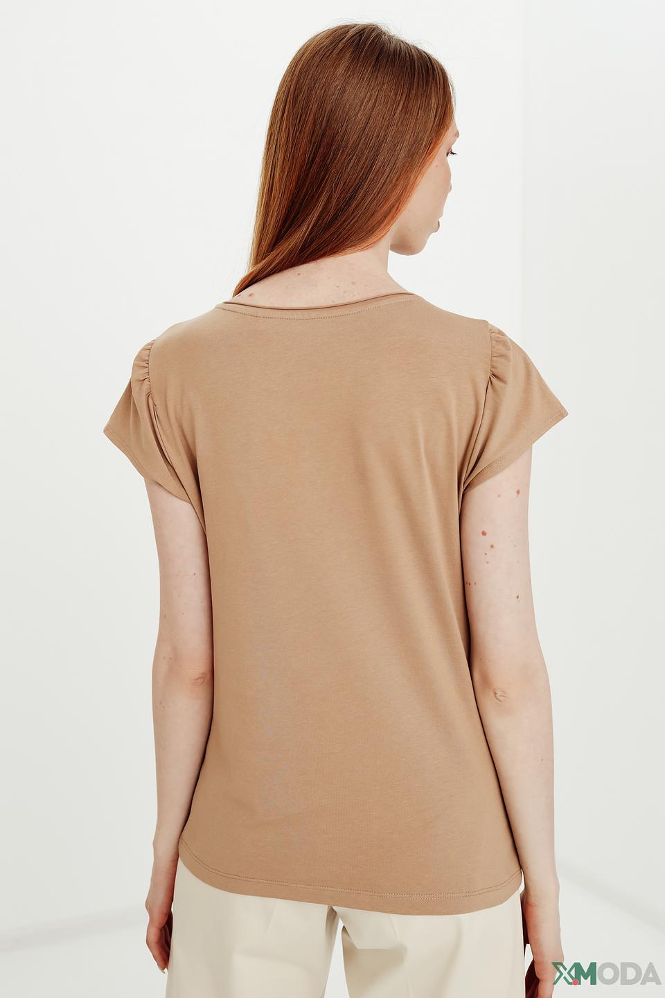 Футболка Taifun с надписью hello бежевая