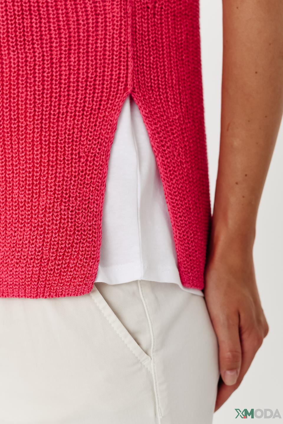 Жилет Oui вязаный малиновый