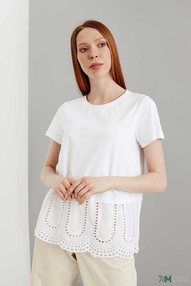 Блуза Oui с кружевом белый