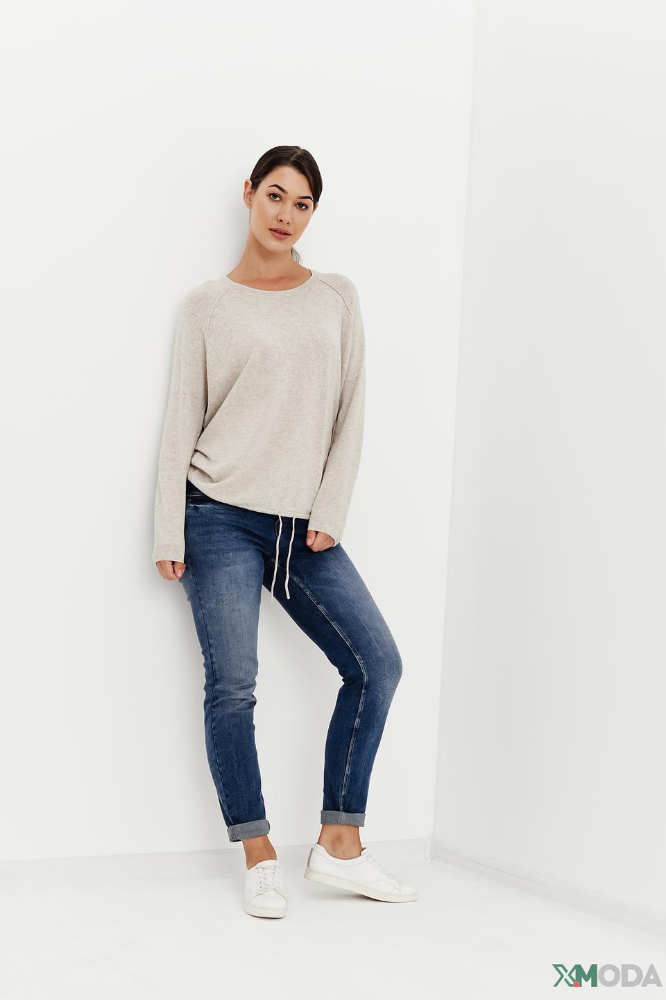 Пуловер Oui бежевый