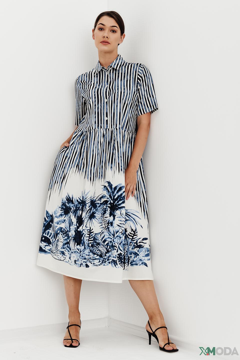 Платье Margittes в полоску и с принтом