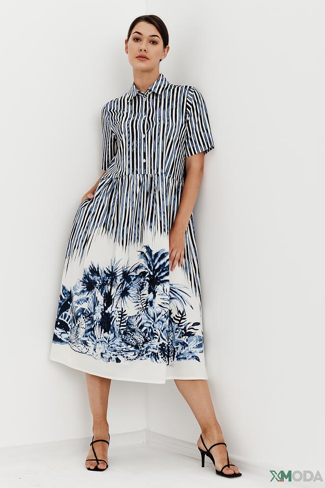 Платье Margittes в полоску и с принтом