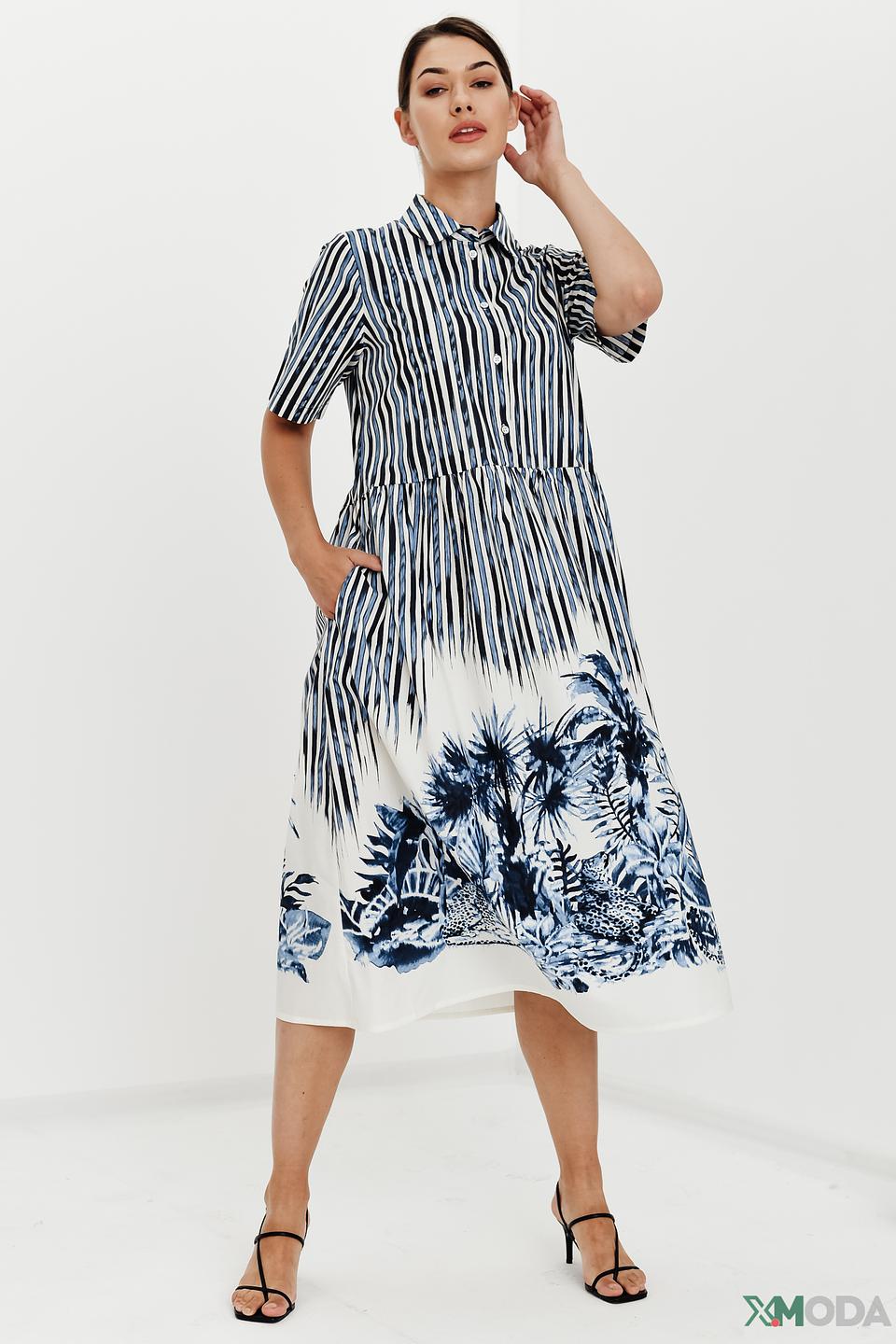 Платье Margittes в полоску и с принтом