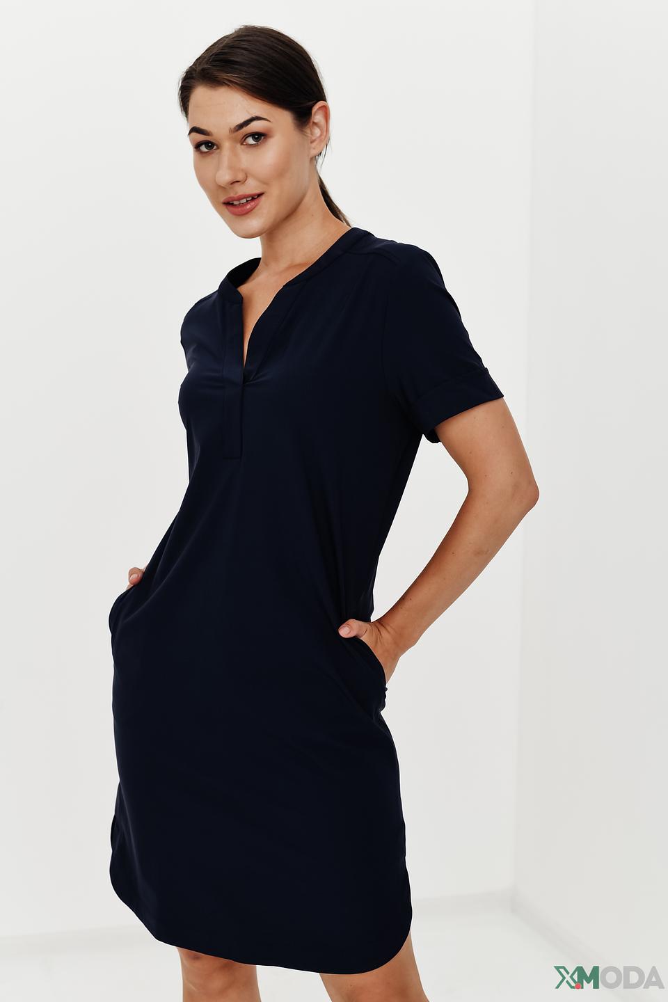 Платье Bianca приталенное тёмно-синее