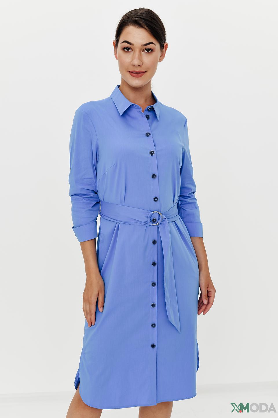 Платье рубашка Bianca голубое