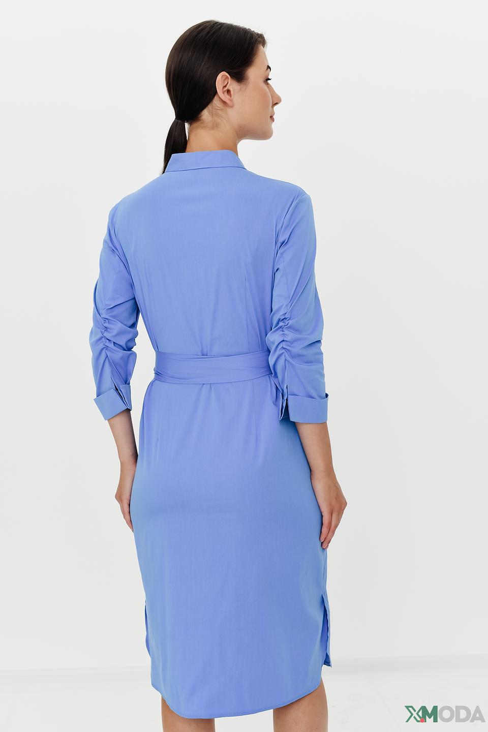 Платье рубашка Bianca голубое