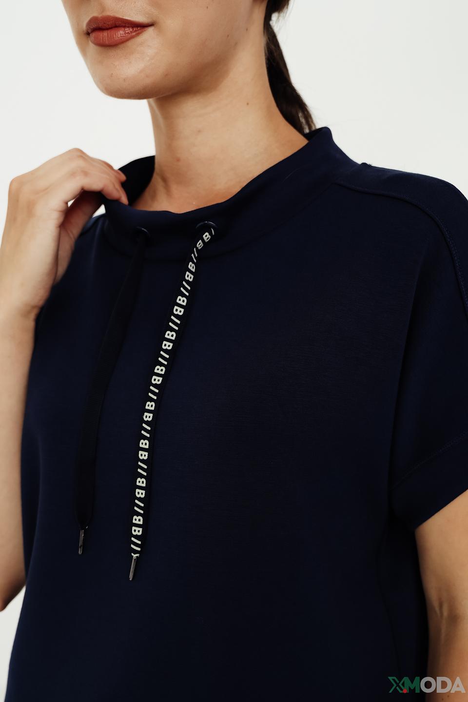 Пуловер Bianca с молнией синий