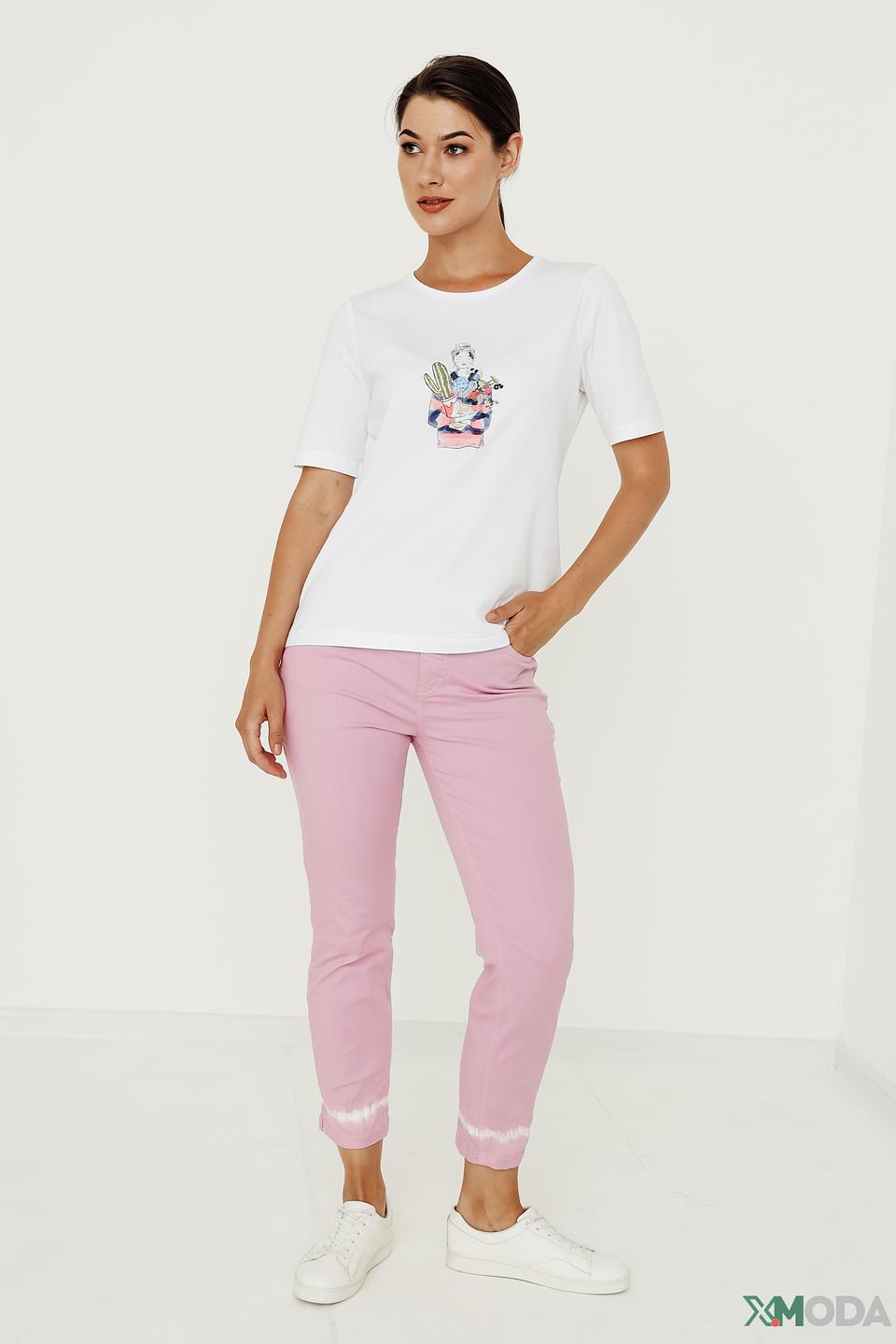 Капри Gardeur розовый с необработанным краем