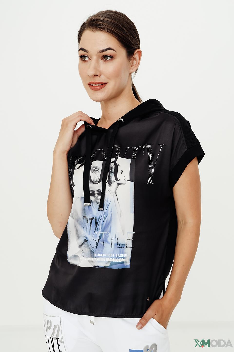 Блуза Monari с принтом чёрная
