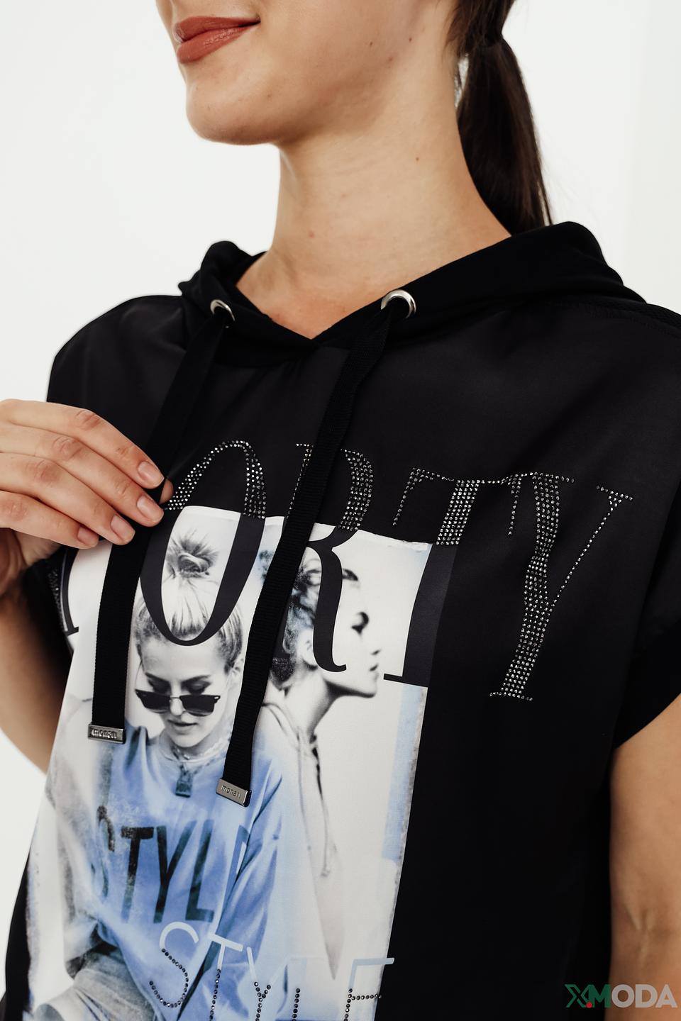 Блуза Monari с принтом чёрная