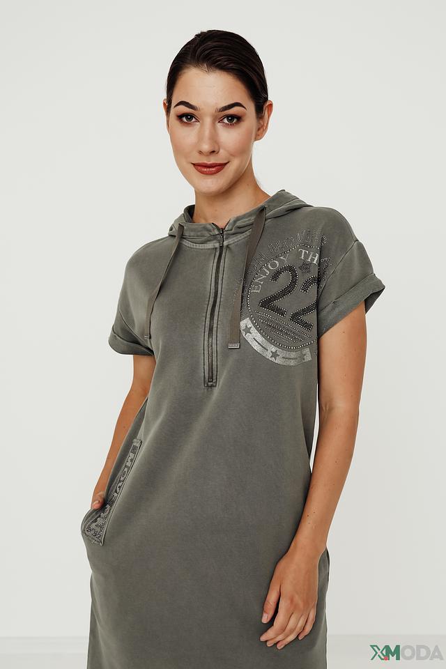 Платье Monari хаки с декором