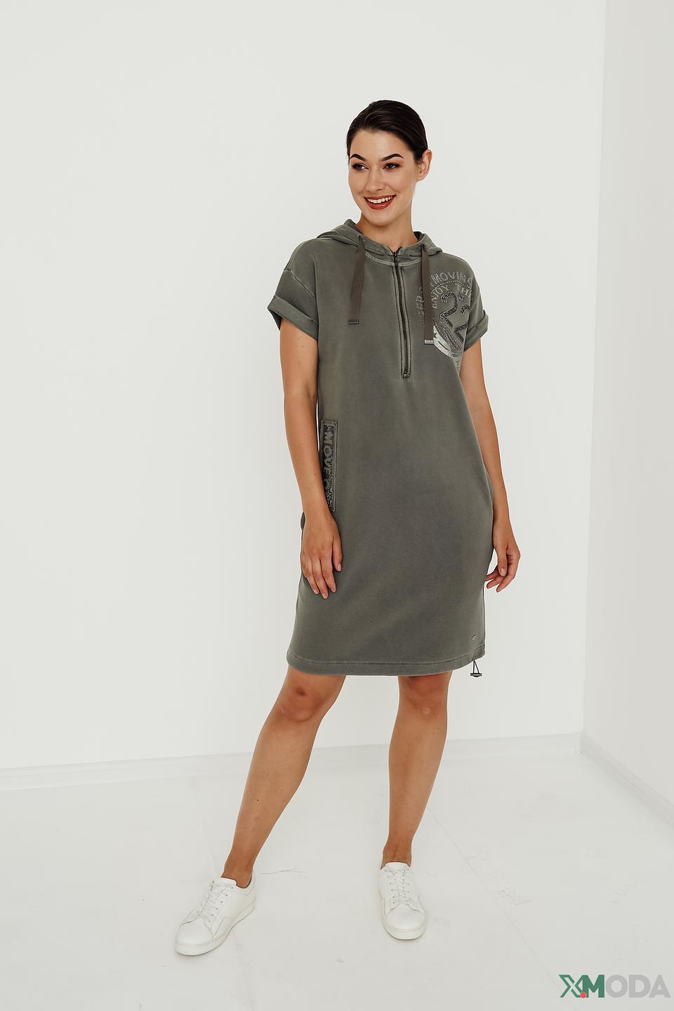 Платье Monari хаки с декором