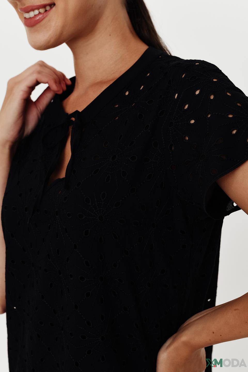 Платье Lecomte чёрное с вышивкой