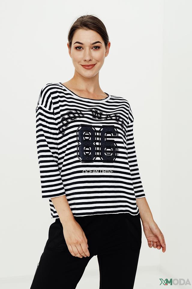 Футболка Monari в полоску с принтом