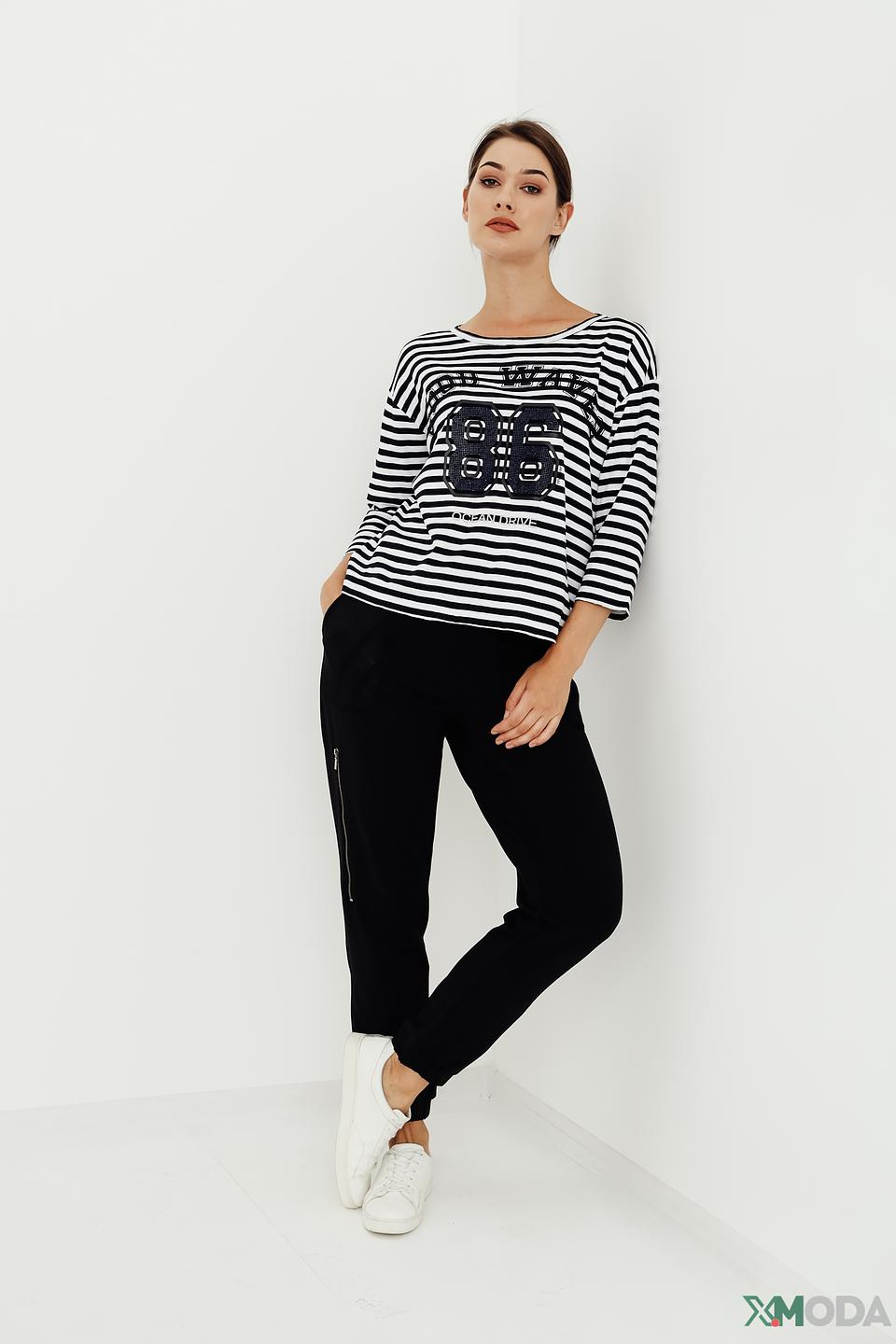 Футболка Monari в полоску с принтом