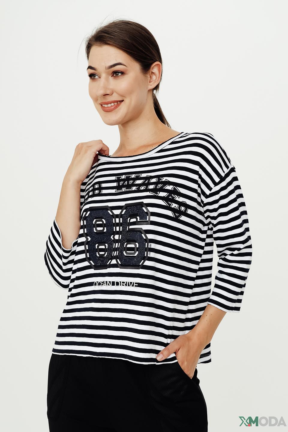 Футболка Monari в полоску с принтом