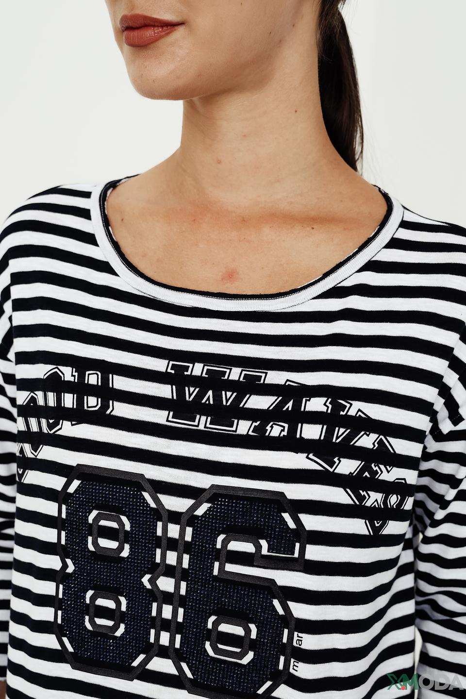 Футболка Monari в полоску с принтом