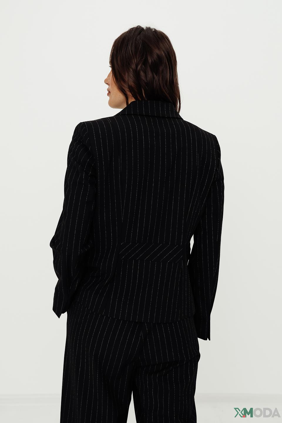 Жакет Comma в полоску чёрный