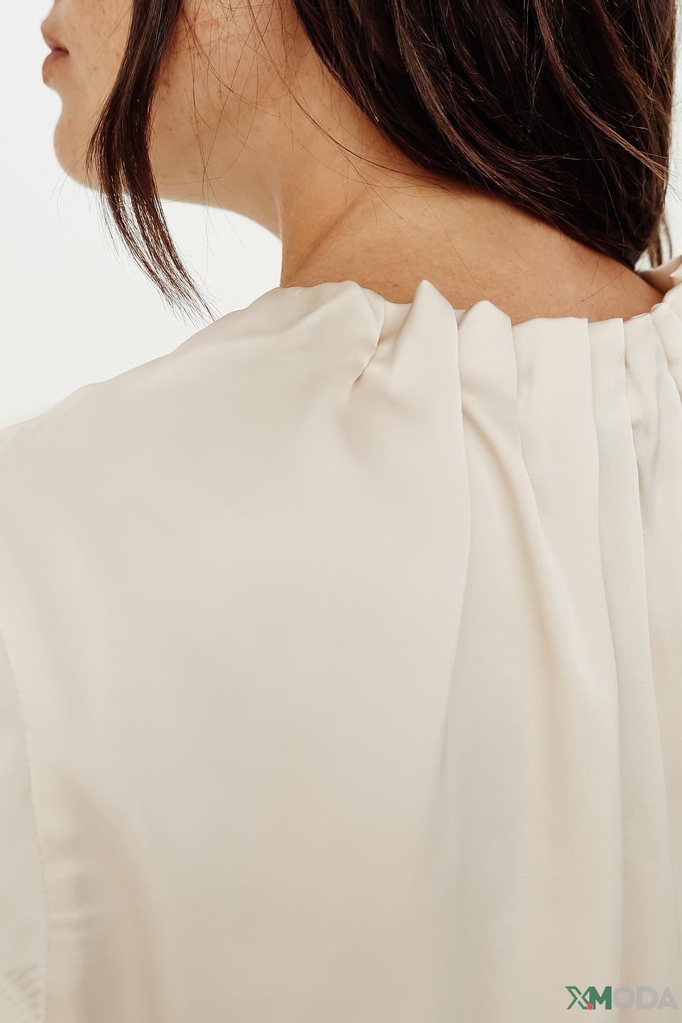 Блуза Comma с рукавами-фонариками кремовая