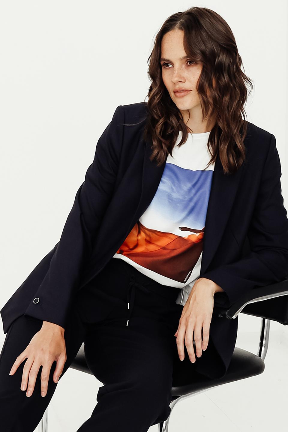 Жакет Comma приталенный тёмно-синий