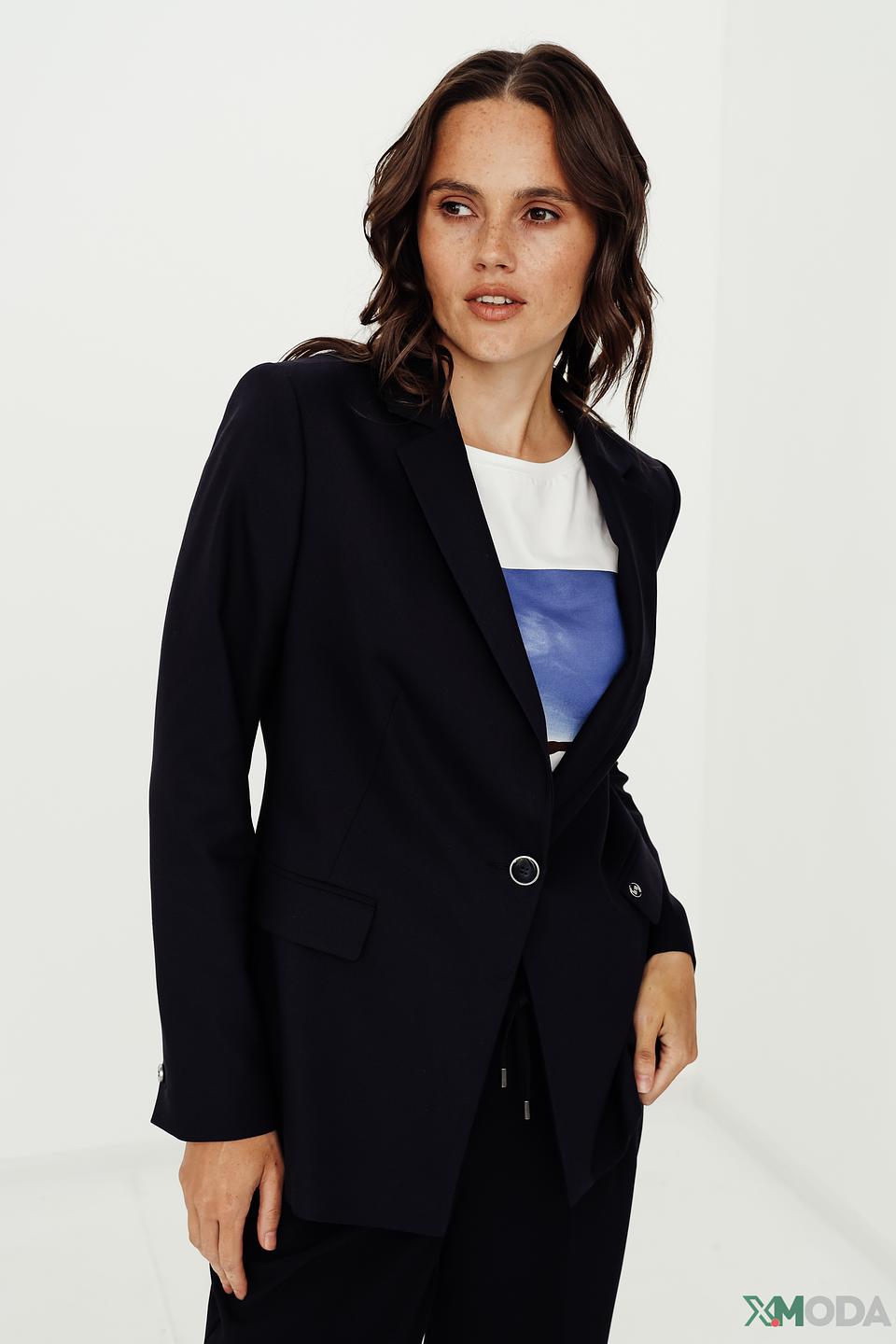 Жакет Comma приталенный тёмно-синий