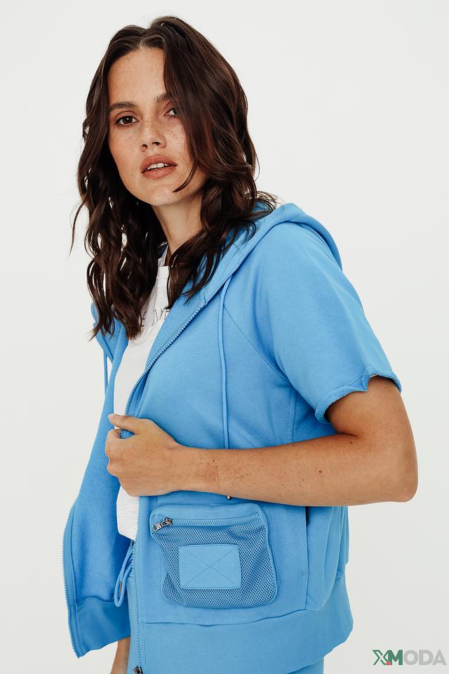 Жакет Margittes голубой с капюшоном