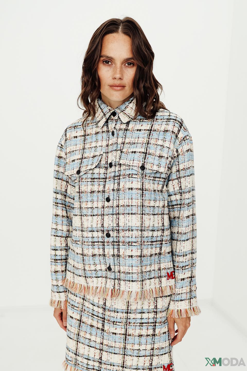 Жакет Marc Cain в клетку голубой